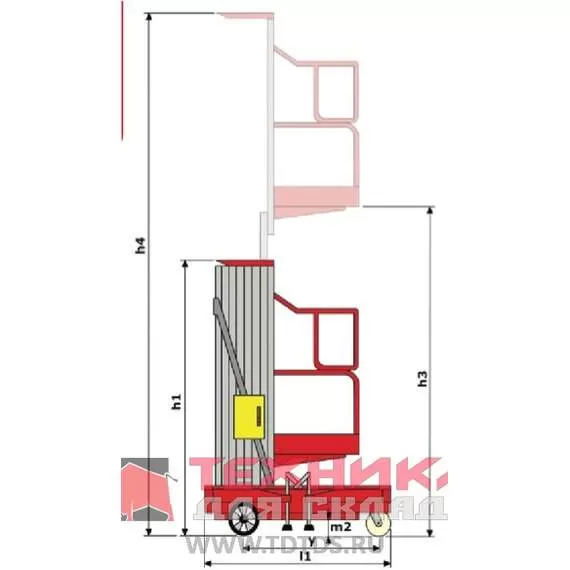 LEMA LM WPAM-1B-080 AC 130 кг 8 м Несамоходный сетевой телескопический подъемник в Уфе, Грузоподъемность: 130 кг, Высота подъема, м.: 8 м, Тип питания: сетевые (AC) купить по выгодной цене 100kwatt.ru