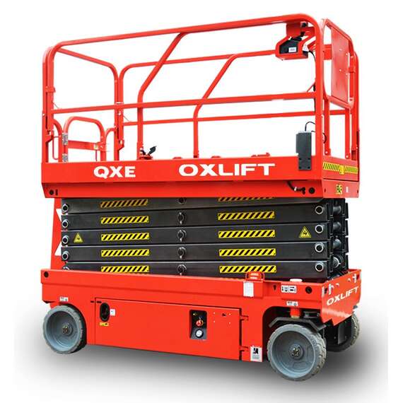 OXLIFT QXE 14320H 320 кг 12 м Самоходный ножничный подъемник с гидравлическим двигателем в Уфе купить по выгодной цене 100kwatt.ru