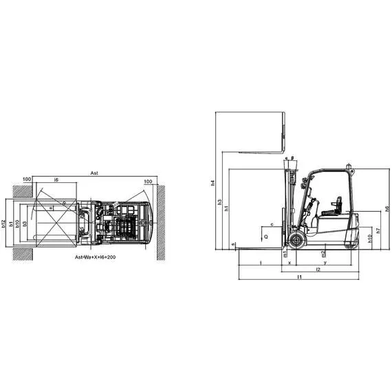 XILIN CPD20SA-16 Li-ion 1,6 т 3 м Погрузчик электрический трехопорный (900 мм 48V/350AH/100A) арт. 1025894 в Уфе купить по выгодной цене 100kwatt.ru