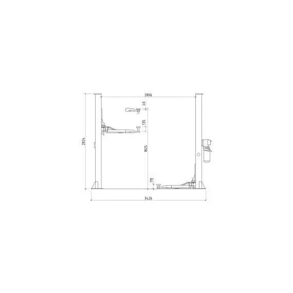 SYSTEM T4i 380В Двухстоечный подъемник с нижней синхронизацией (прямые лапы) в Уфе, Грузоподъемность: 4 тонны (4000 кг), Напряжение: 380 В, Варианты модели: с прямыми лапами купить по выгодной цене 100kwatt.ru