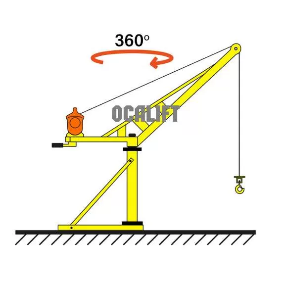 OCALIFT KADET 400 кг Мини кран переносной поворотный со стрелой (без лебёдки) в Уфе купить по выгодной цене 100kwatt.ru