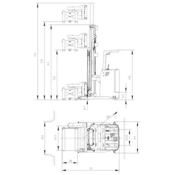 GROS (MIMA) MC15 1,5 т 4,5 м Самоходный штабелер узкопроходный с трехсторонней обработкой груза в Уфе, Грузоподъемность: 1.5 тонны (1500 кг), Высота подъема вил, м.: 4.5 м, Напряжение: 48 В, Тип батареи: Кислотная, обслуживаемая купить по выгодной цене 100kwatt.ru