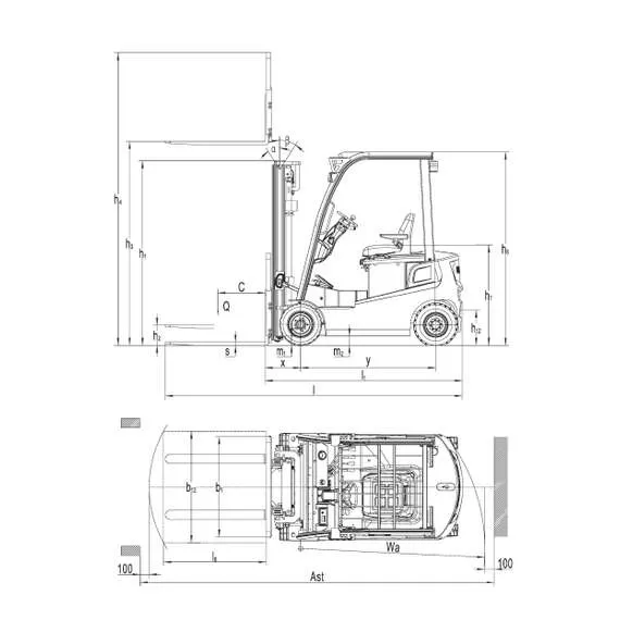 OXLIFT RX20 2 т 3 м SS FFL Li-ion Электрический погрузчик (свободный подъем вил, боковое смещение каретки) в Уфе купить по выгодной цене 100kwatt.ru