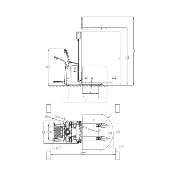 GROS (MIMA) MB1545LC-Li-ion FFL 1,5 т 4,5 м Самоходный штабелер с платформой и свободным подъемом в Уфе купить по выгодной цене 100kwatt.ru