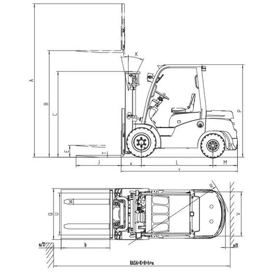 EP CPCD25T8 SS FFL 2500 кг 4,8 м Дизельный погрузчик, двигатель Mitsubishi, свободный ход вил, боковое смещение каретки в Уфе купить по выгодной цене 100kwatt.ru