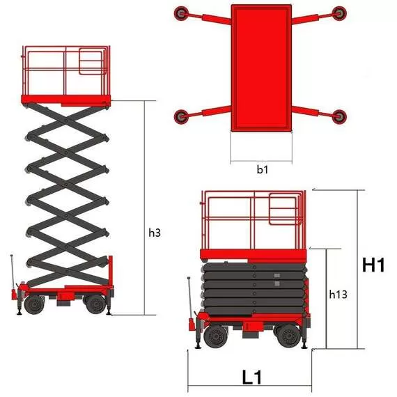 OXLIFT QZ-050-070 7000 мм 500 кг Самоходный (поводковый) подъемник ножничного типа с питанием от АКБ в Уфе купить по выгодной цене 100kwatt.ru