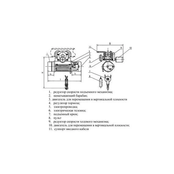 TOR CD 3 т 12 м Стационарная Таль электрическая арт. 1093128 в Уфе купить по выгодной цене 100kwatt.ru