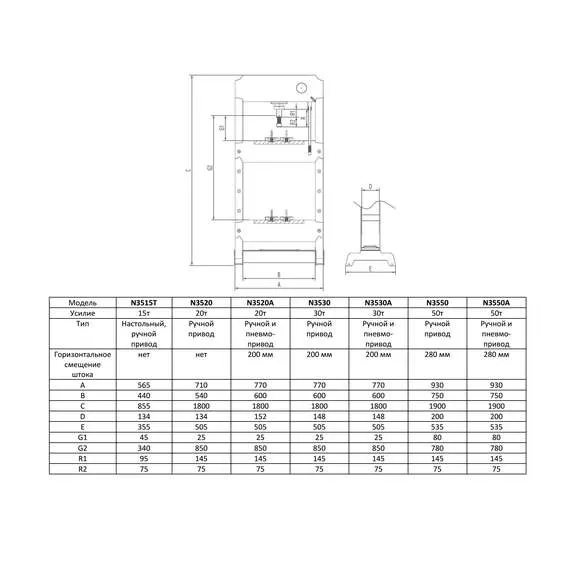 NORDBERG N3530A Пресс с пневмоприводом 30т PRO в Уфе купить по выгодной цене 100kwatt.ru