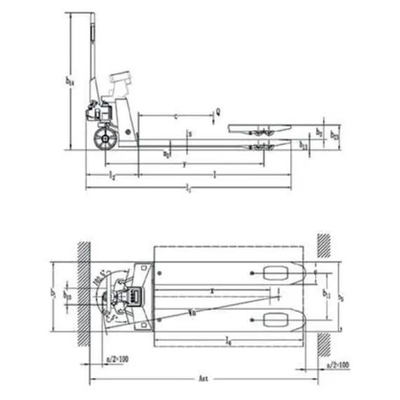 OXLIFT OX 20V 2000 Кг Гидравлическая тележка с весами, рохля в Уфе купить по выгодной цене 100kwatt.ru