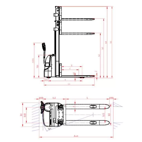 OXLIFT AX 1230H 3000 Мм 1200 Кг Самоходный Штабелер в Уфе купить по выгодной цене 100kwatt.ru